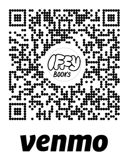 A QR code for the Iffy Books Venmo account. Our handle is @iffybooks