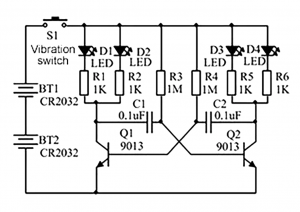 Electronic circuit diagram for the LED Top Soldering Kit