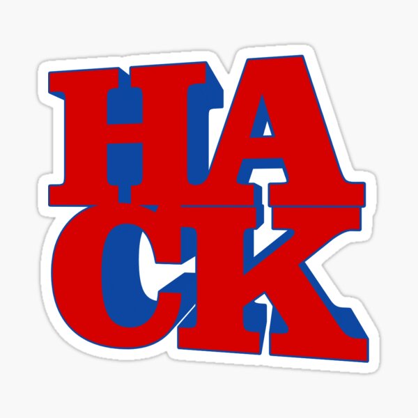 The word "HACK" in a style resembling Robert Indiana's "Love" sculptures.