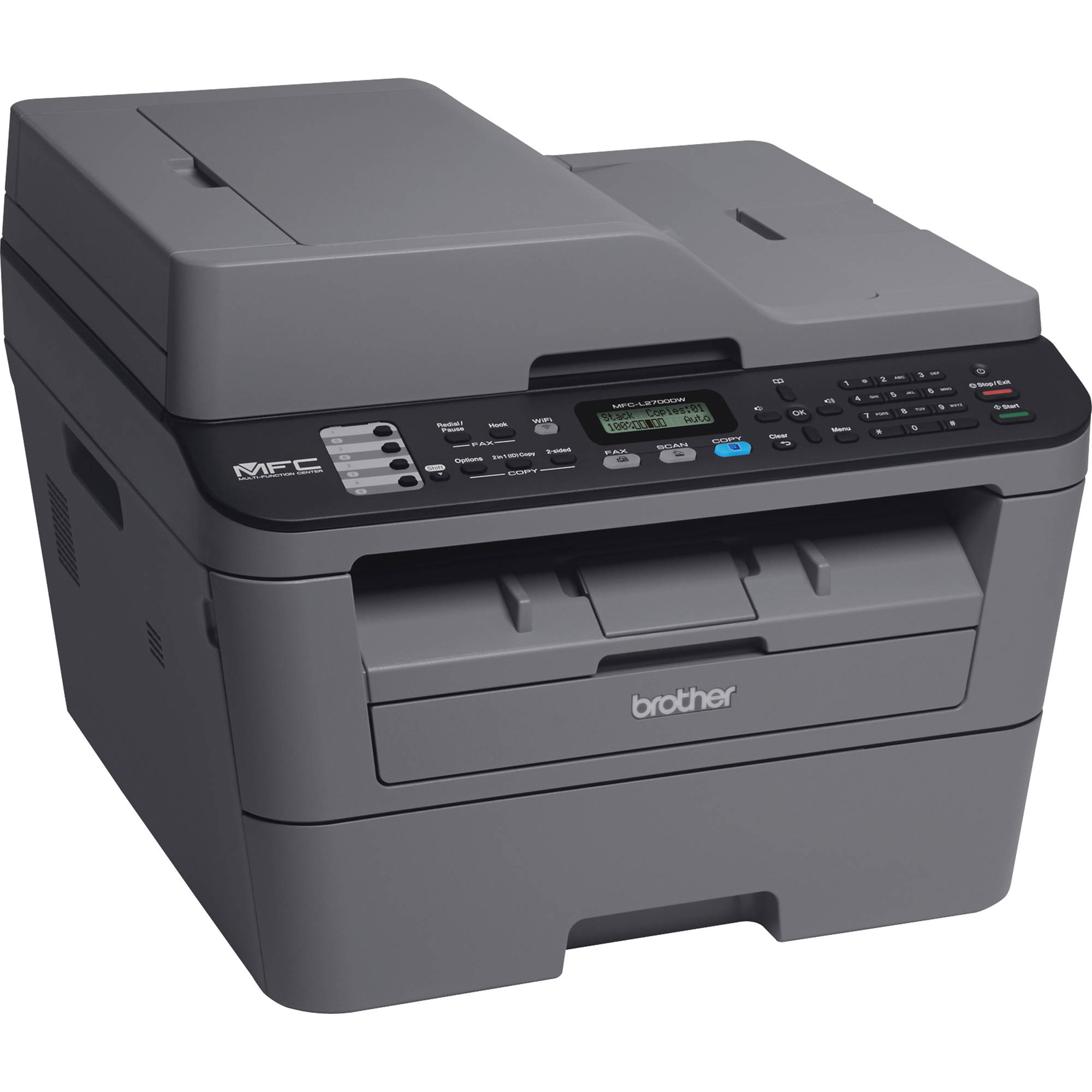 Photo of a Brother MFC-L2700DW All-in-One monochrome laser printer