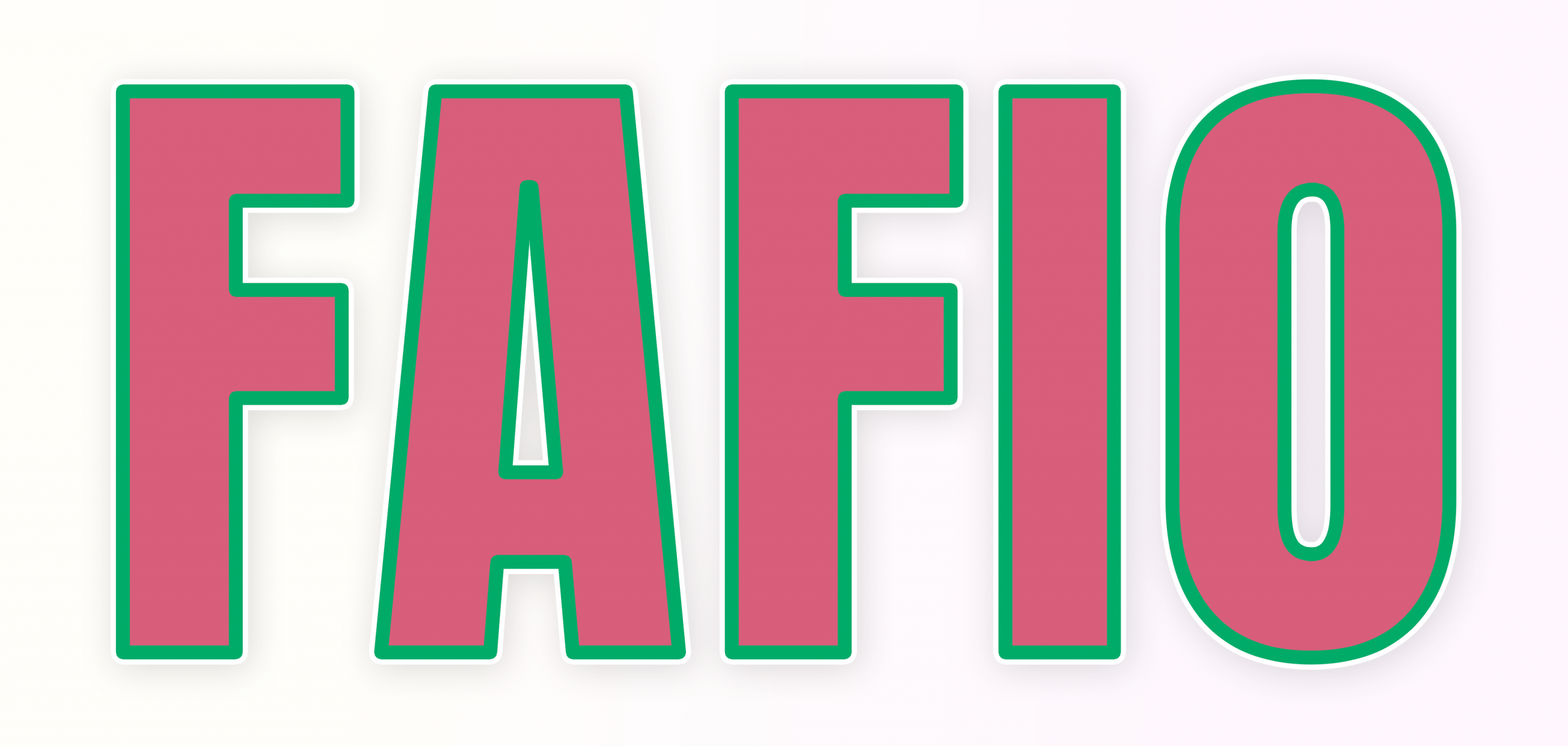FAFIO "FAFIO" in pink letters with green outline