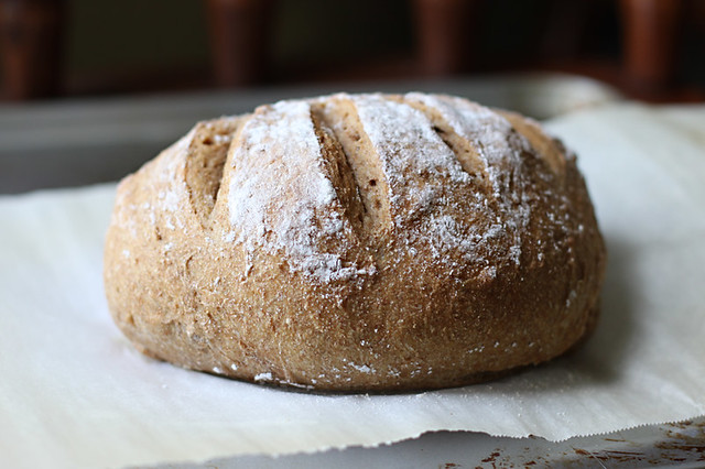 Photo of a freshly baked loaf of bread